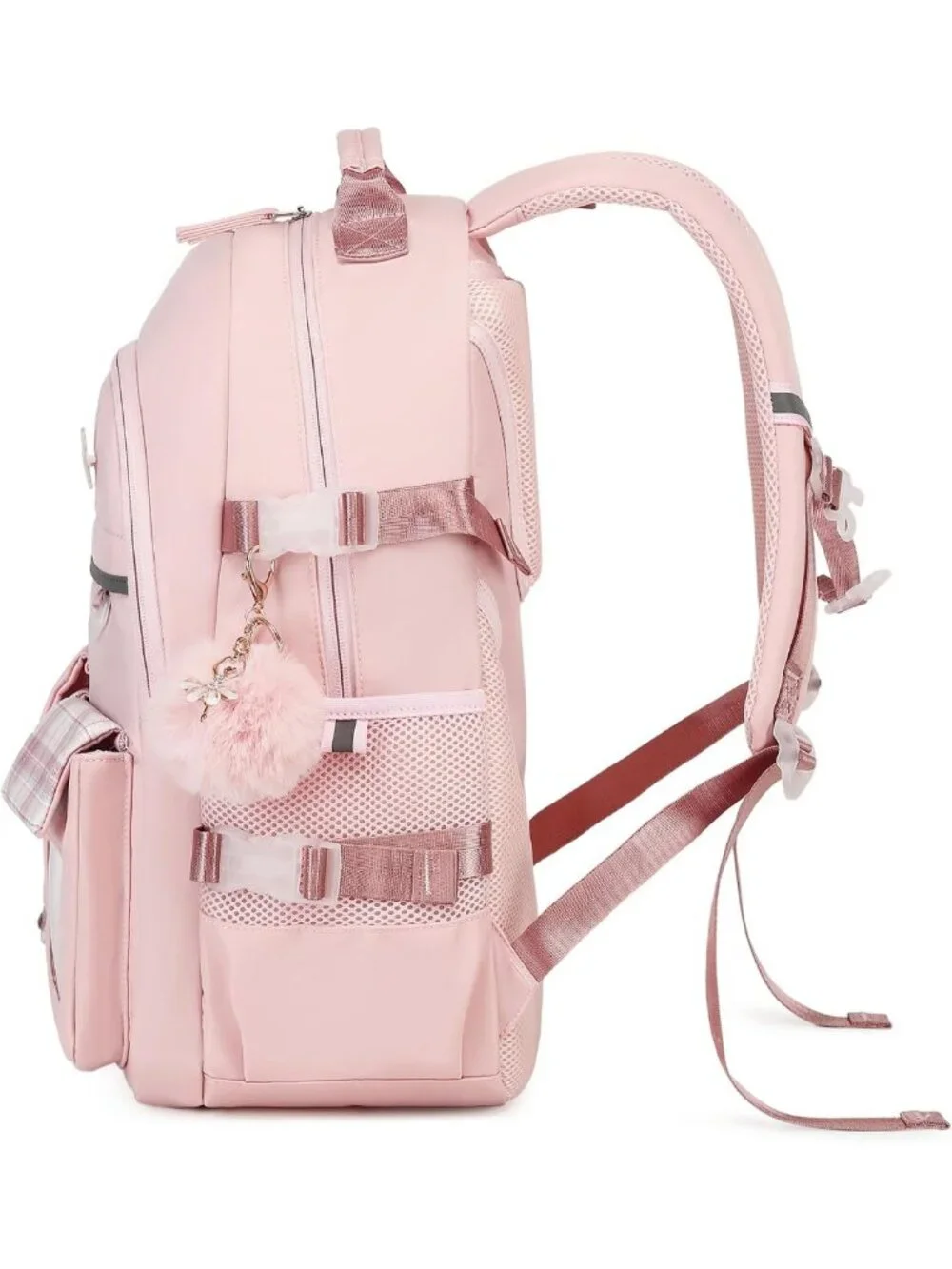 Stylish Pink Backpack for Girls - 15.6